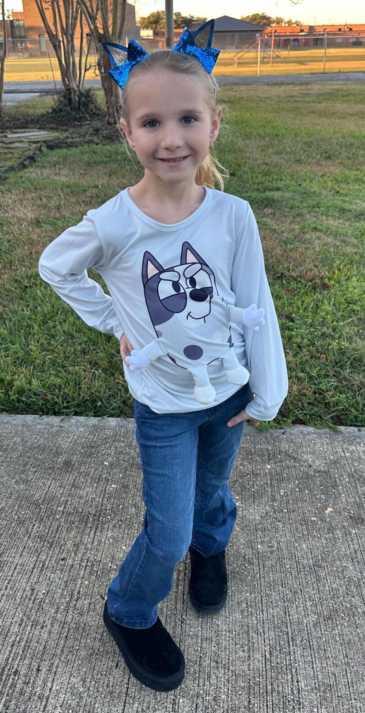 Grey Dog 3D Plush Shirt