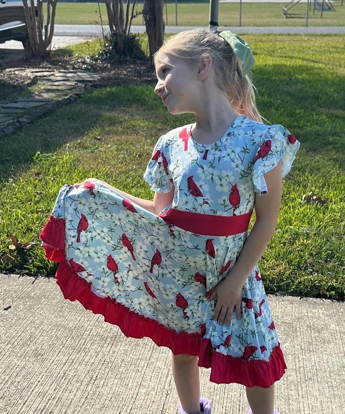 Cardinal Bow Back Twirl Dress