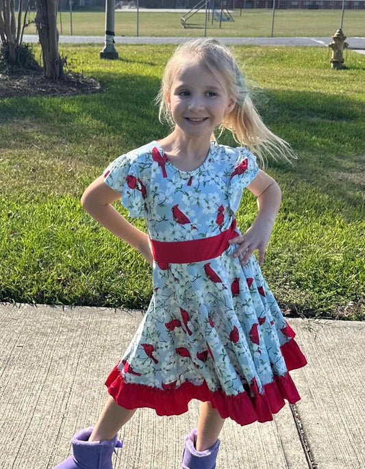 Cardinal Bow Back Twirl Dress