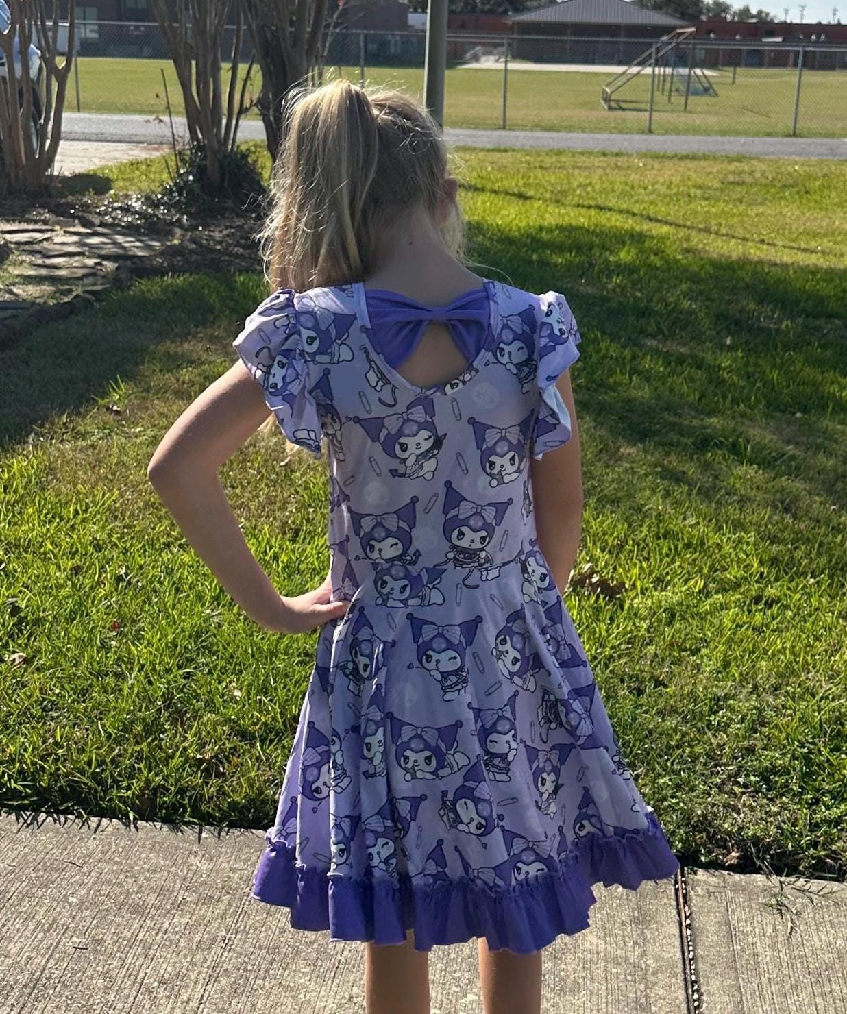 Kawaii Devil Bunny Bow Back Twirl Dress