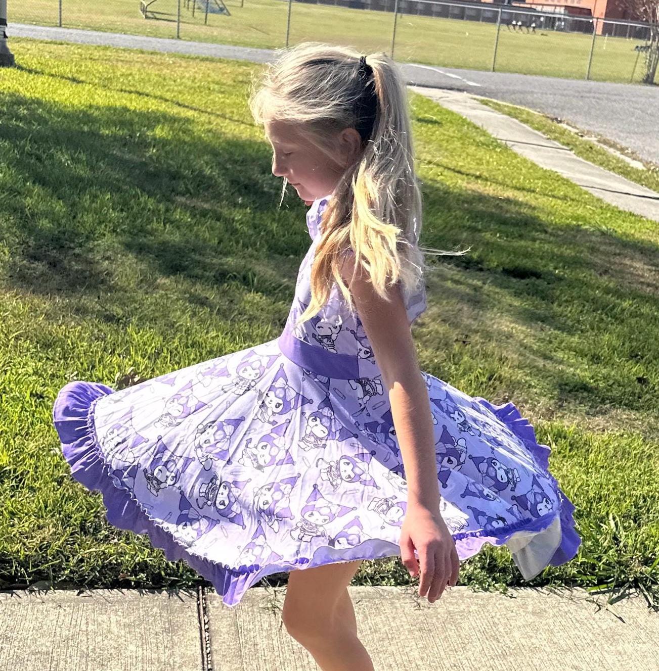 Kawaii Devil Bunny Bow Back Twirl Dress