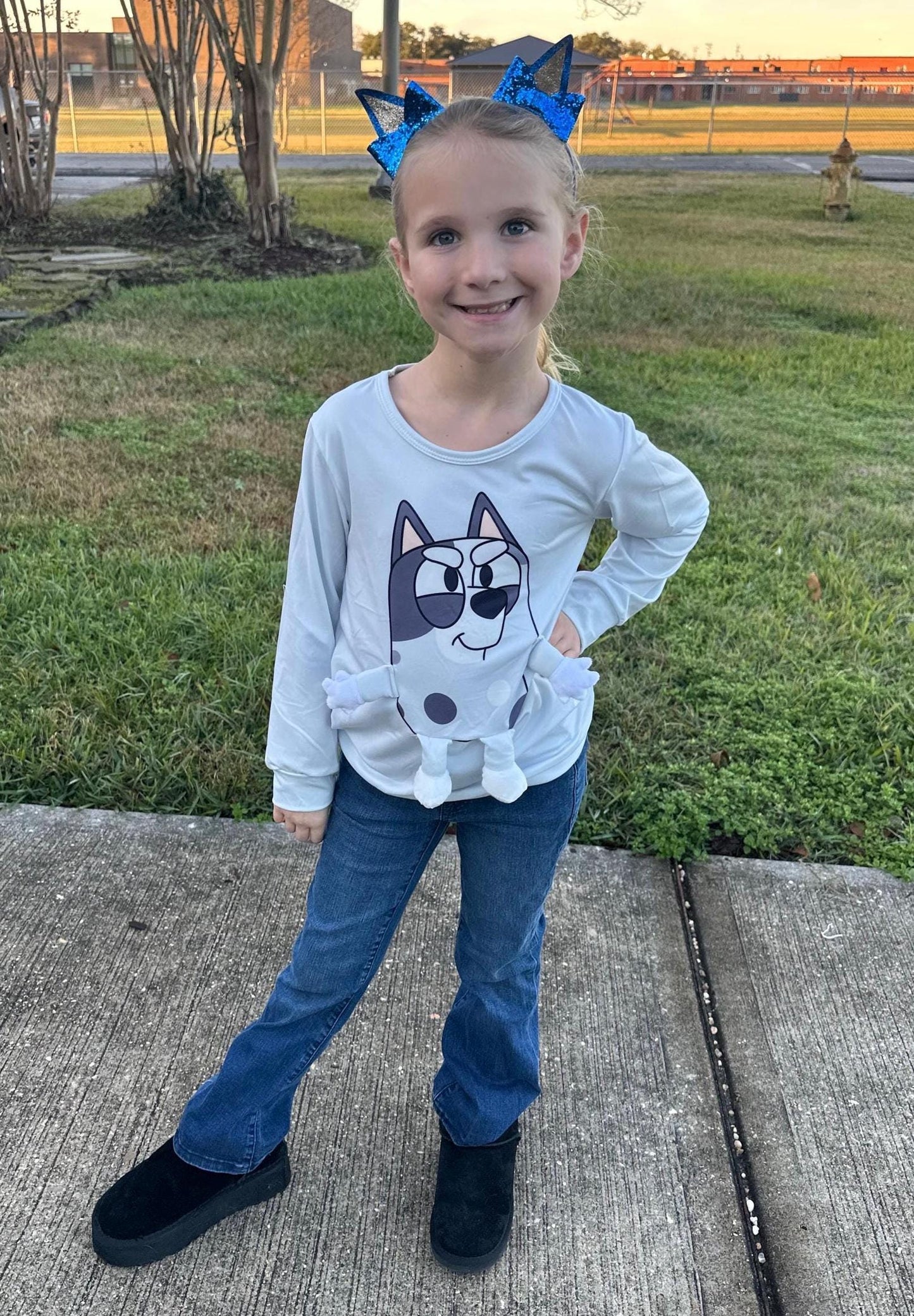 Grey Dog 3D Plush Shirt