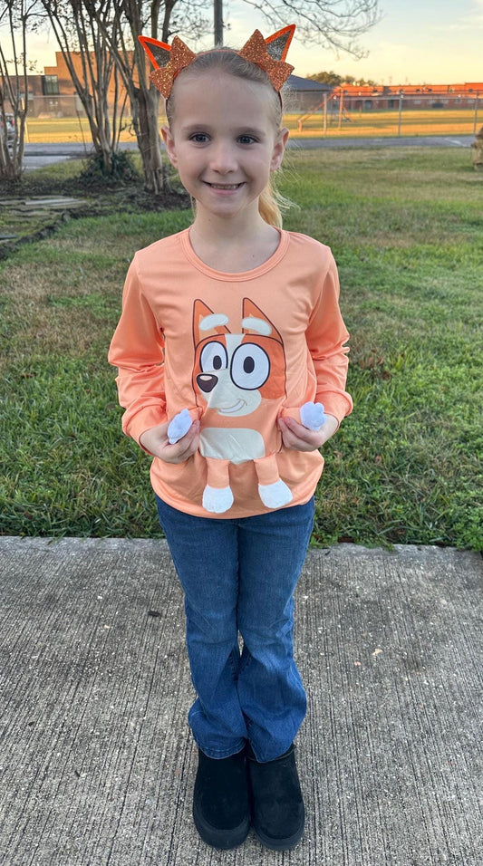 Brown/orange Dog 3D Plush Shirt