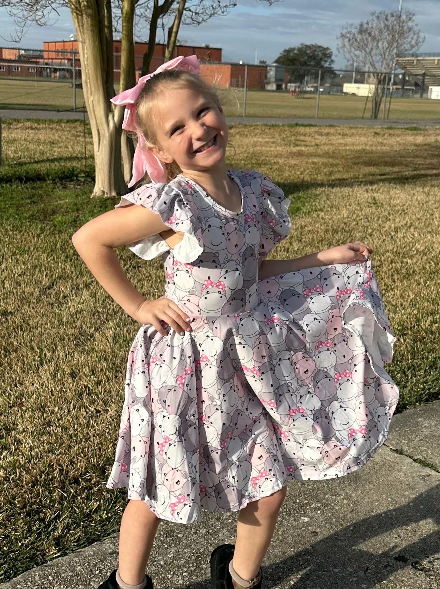 Hippo Crossback Twirl Dress