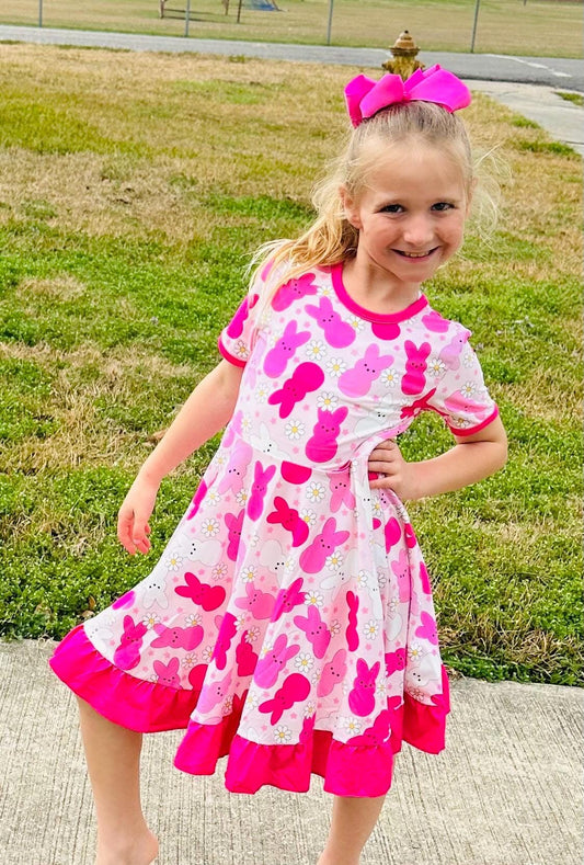 Pink Peeps Twirl Dress