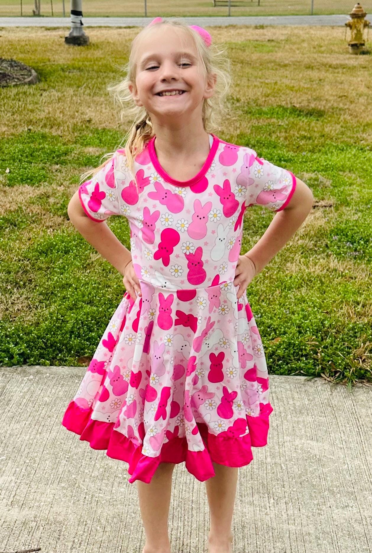 Pink Peeps Twirl Dress