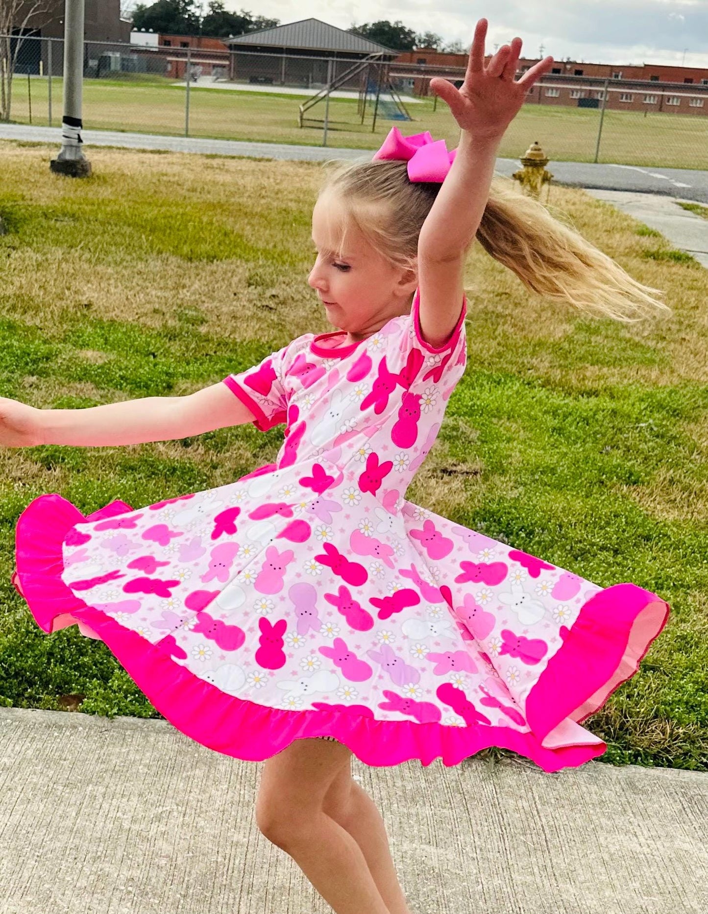 Pink Peeps Twirl Dress