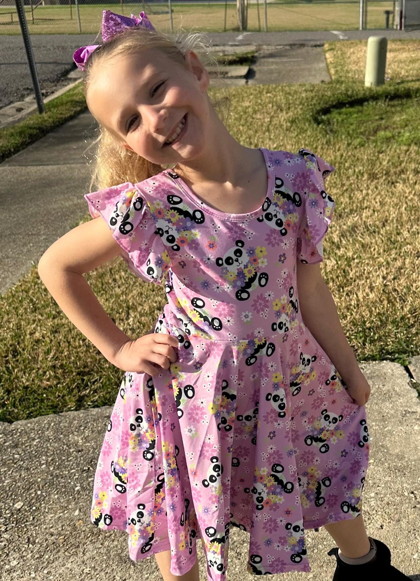 Playful Panda Crossback Twirl Dress