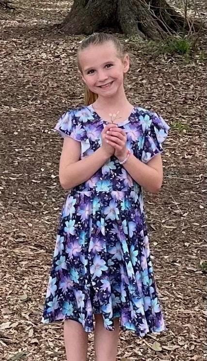 Purple Floral Crossback Twirl Dress