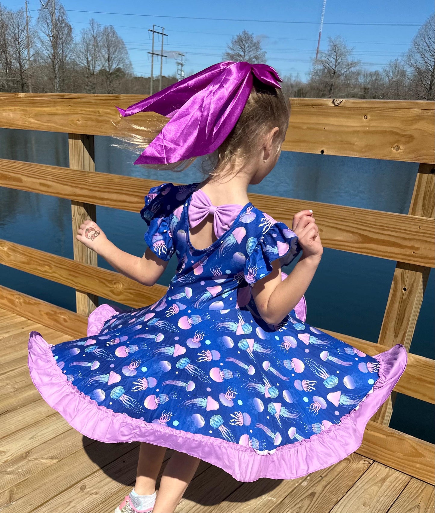 Jellyfish Bow Back Twirl Dress