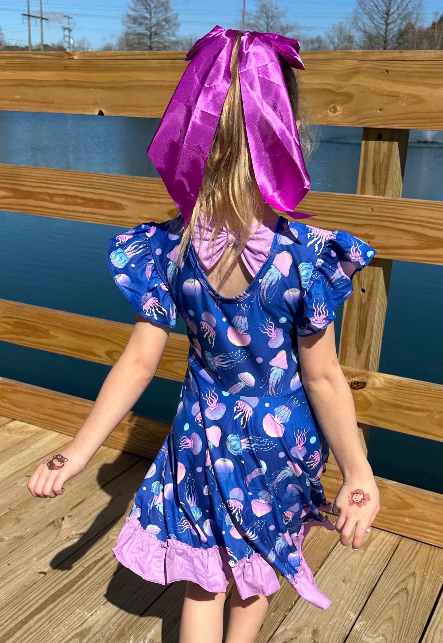 Jellyfish Bow Back Twirl Dress