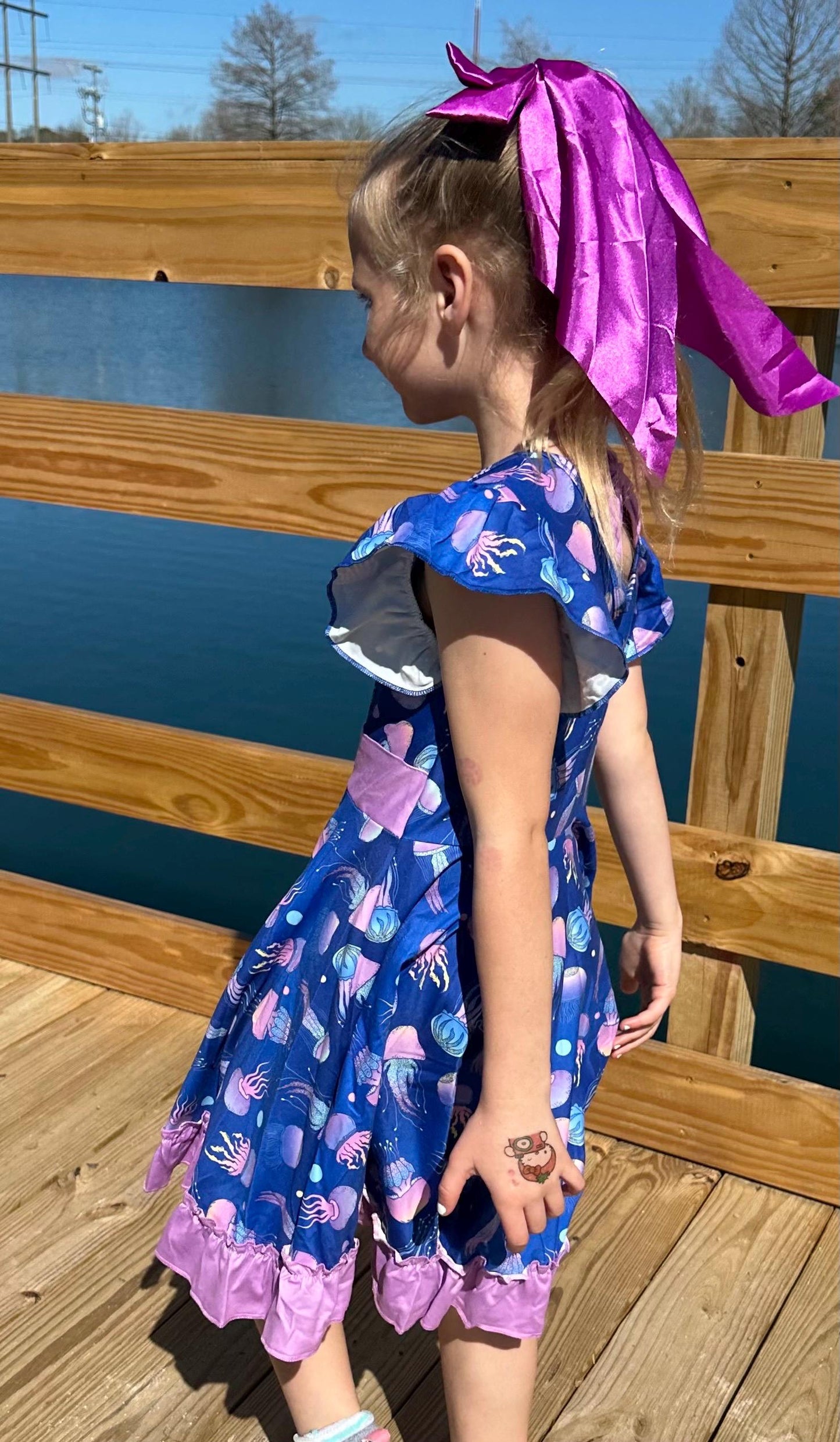 Jellyfish Bow Back Twirl Dress