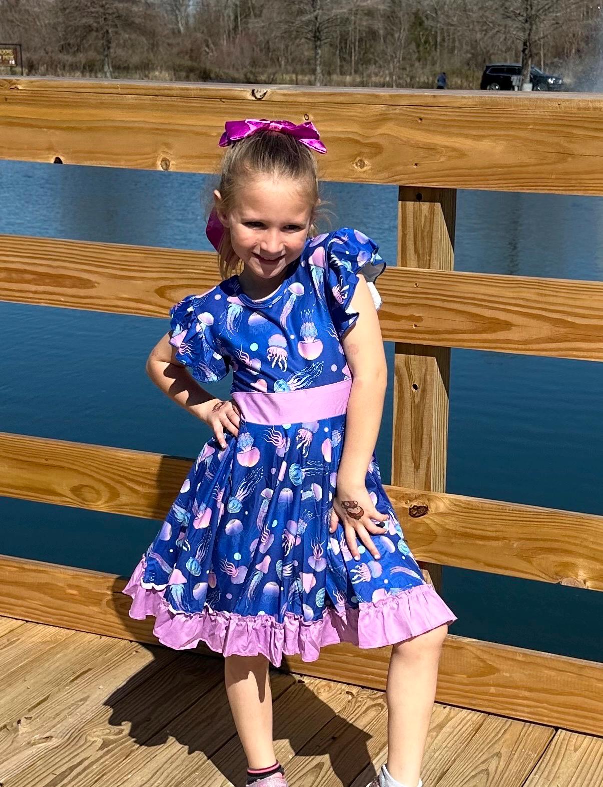 Jellyfish Bow Back Twirl Dress