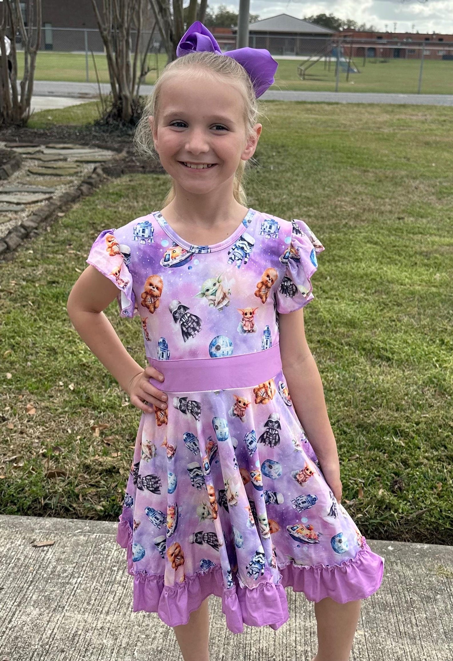 War in the Stars Bow Back Twirl Dress and shorts