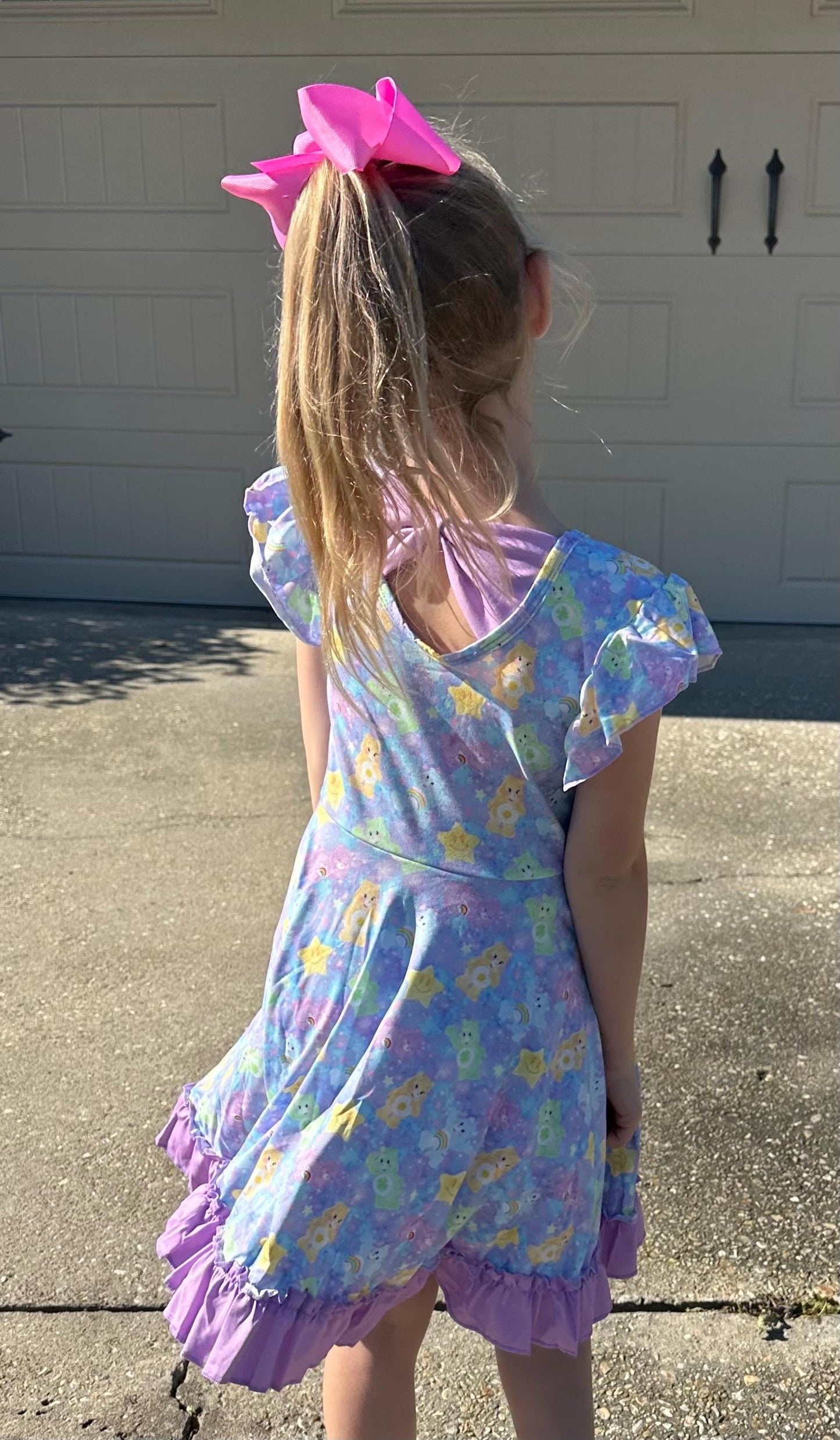 Purple Caring Bears Twirl Dress with Shorts