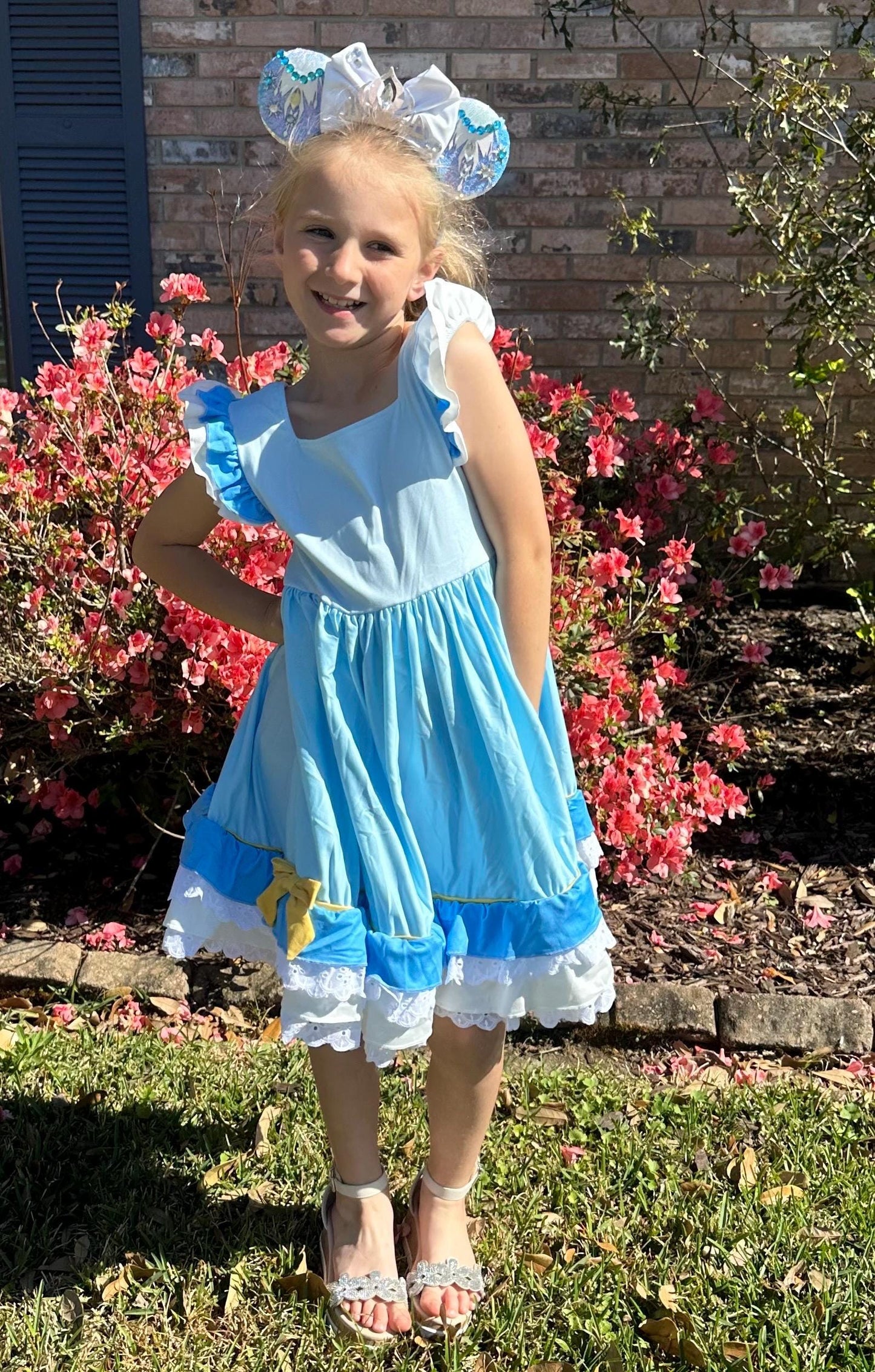 Glass Slipper Princess Inspired Ruffle and Lace Twirl Dress