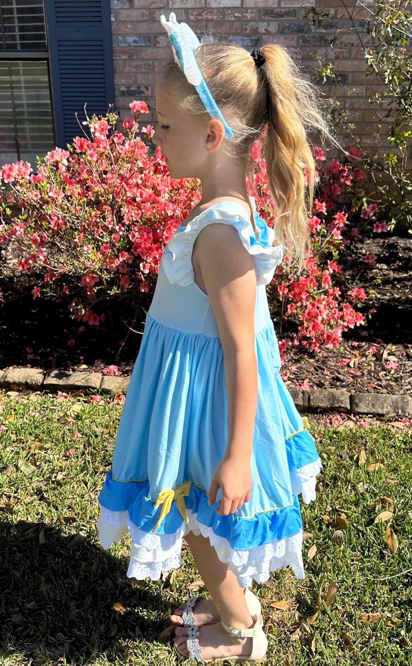 Glass Slipper Princess Inspired Ruffle and Lace Twirl Dress
