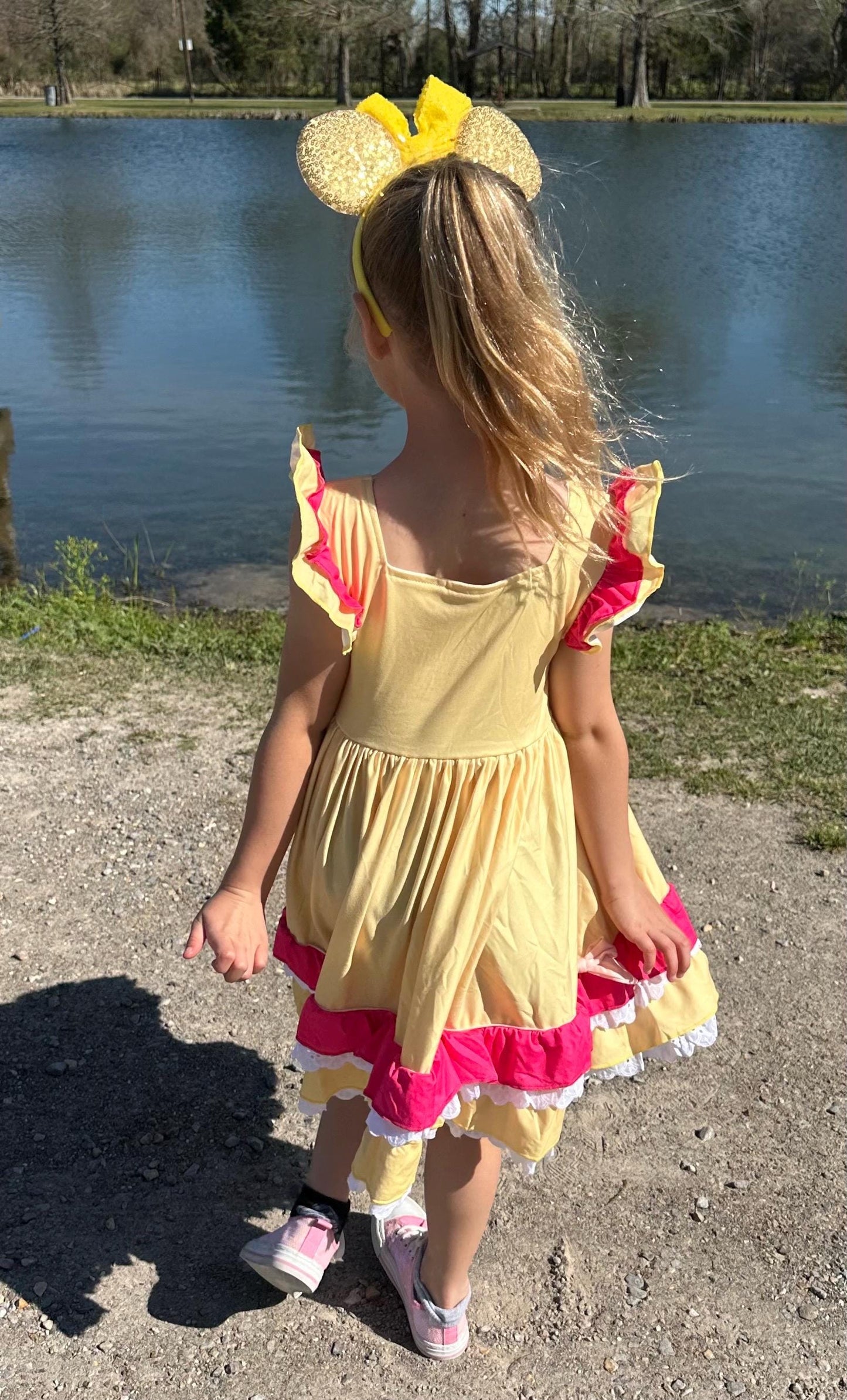Princess Beauty Ruffle and Lace Twirl Dress