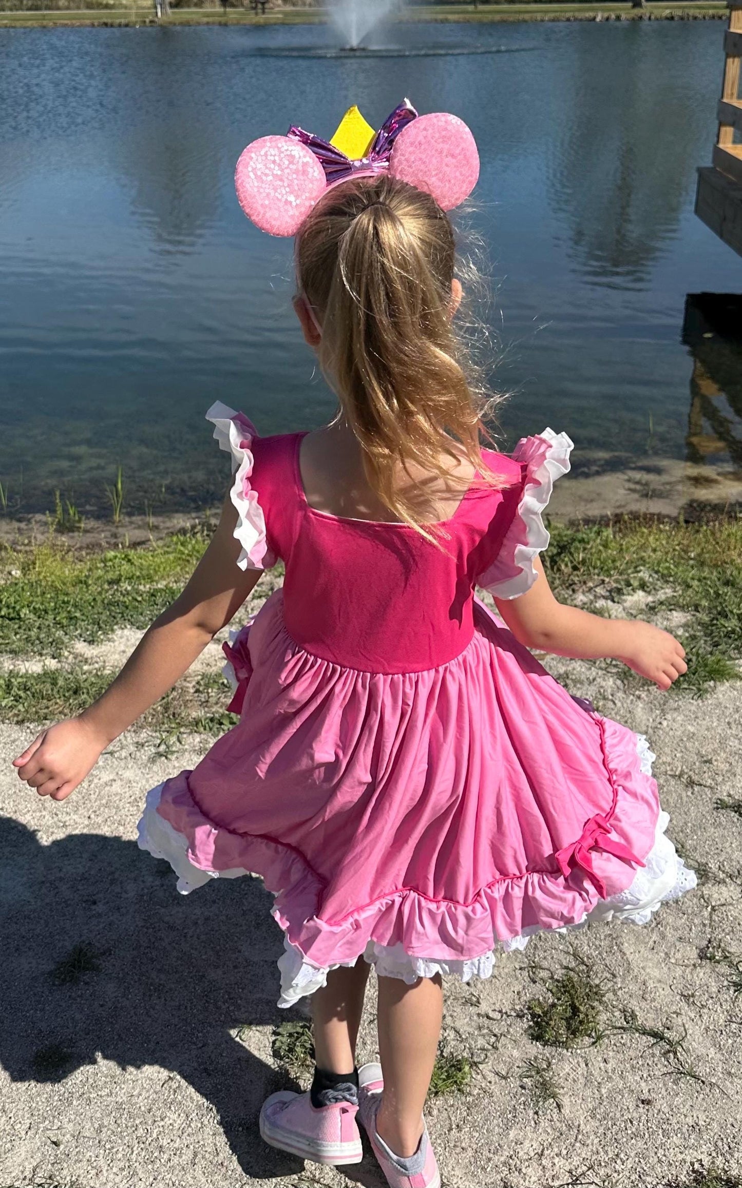 Sleepy Princess Ruffle and Lace Twirl Dress