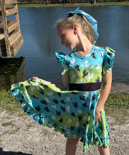 Dragon Training Bow Back Twirl Dress
