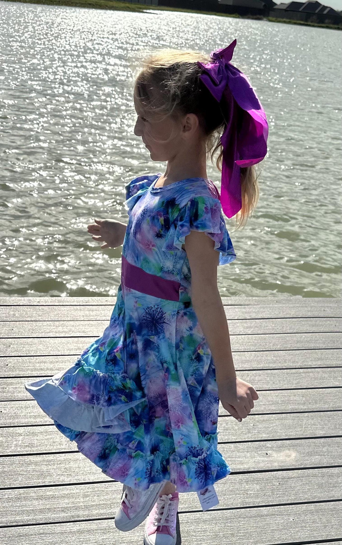 Wishing Flower Bow Back Twirl Dress