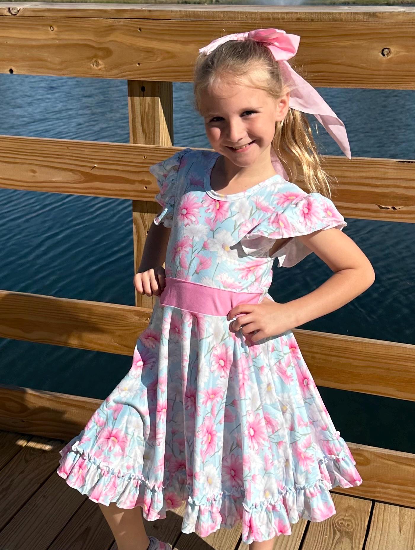Gerber Daisy Bow Back Twirl Dress