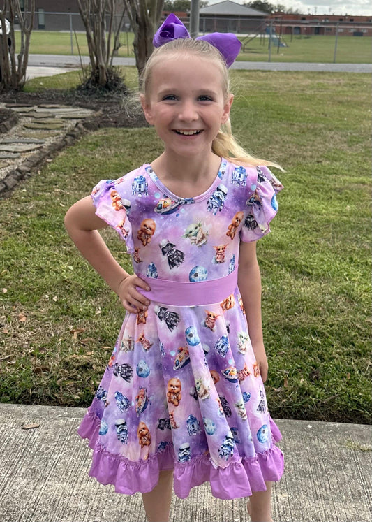 War in the Stars Bow Back Twirl Dress and shorts