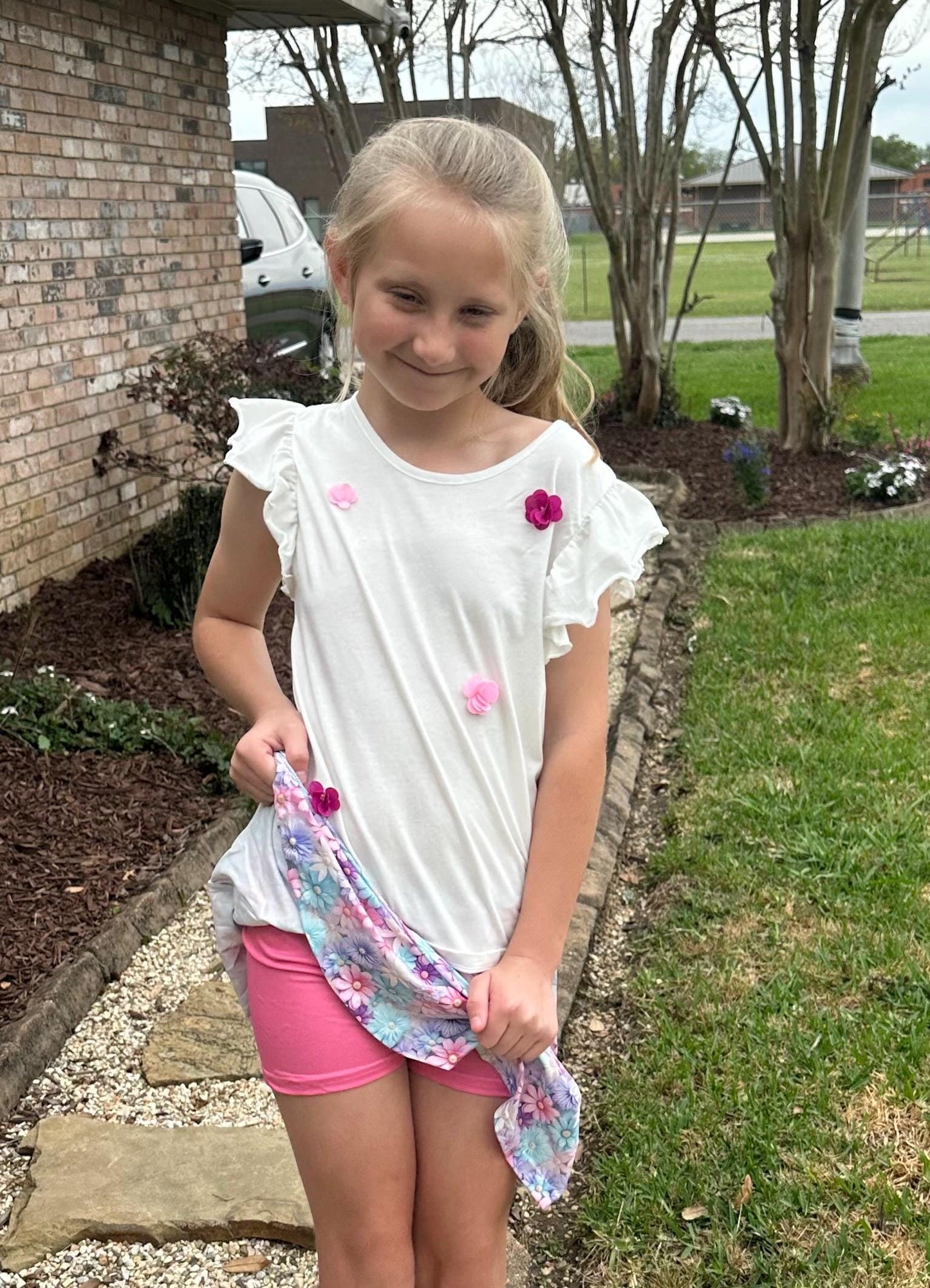 Pastel Flower Twirl Skort (attached shorts)