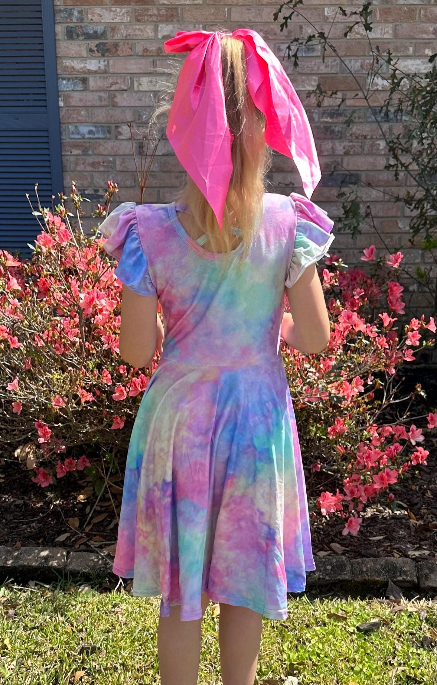 Pastel Rainbow Crossback Twirl Dress