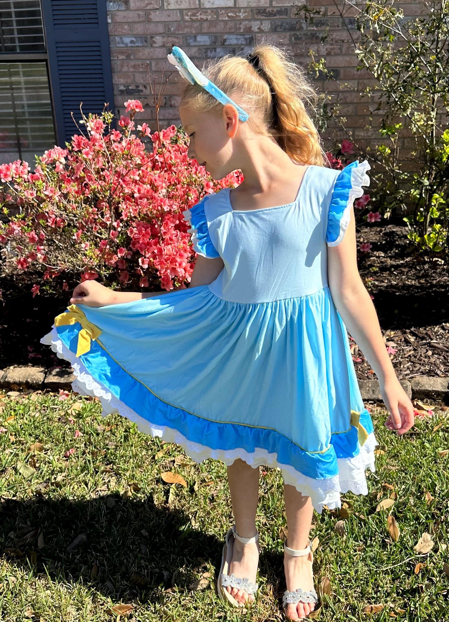 Glass Slipper Princess Inspired Ruffle and Lace Twirl Dress