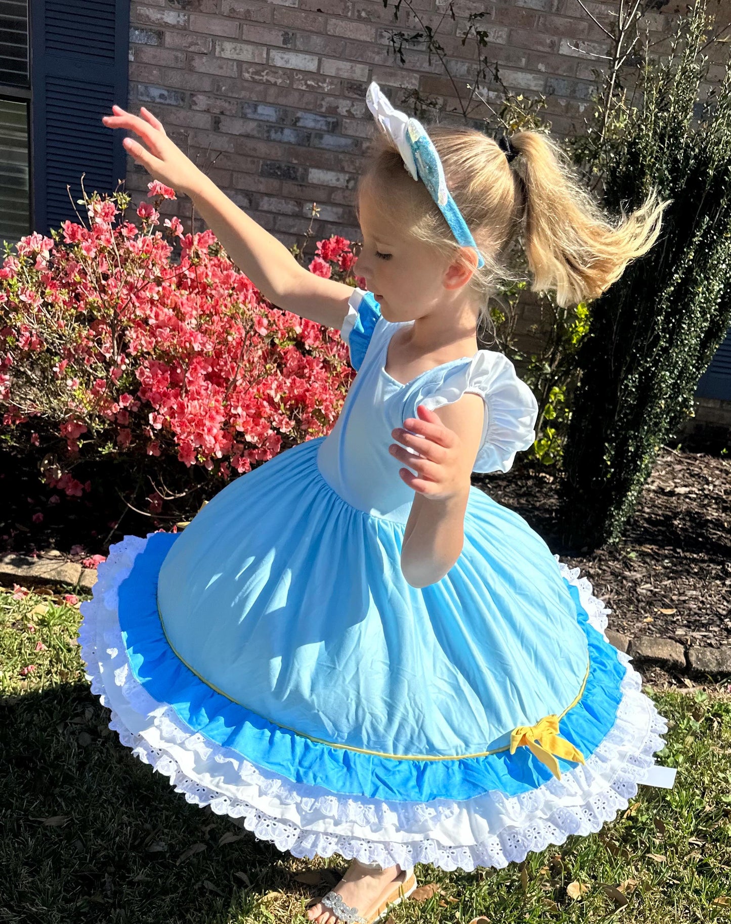 Glass Slipper Princess Inspired Ruffle and Lace Twirl Dress