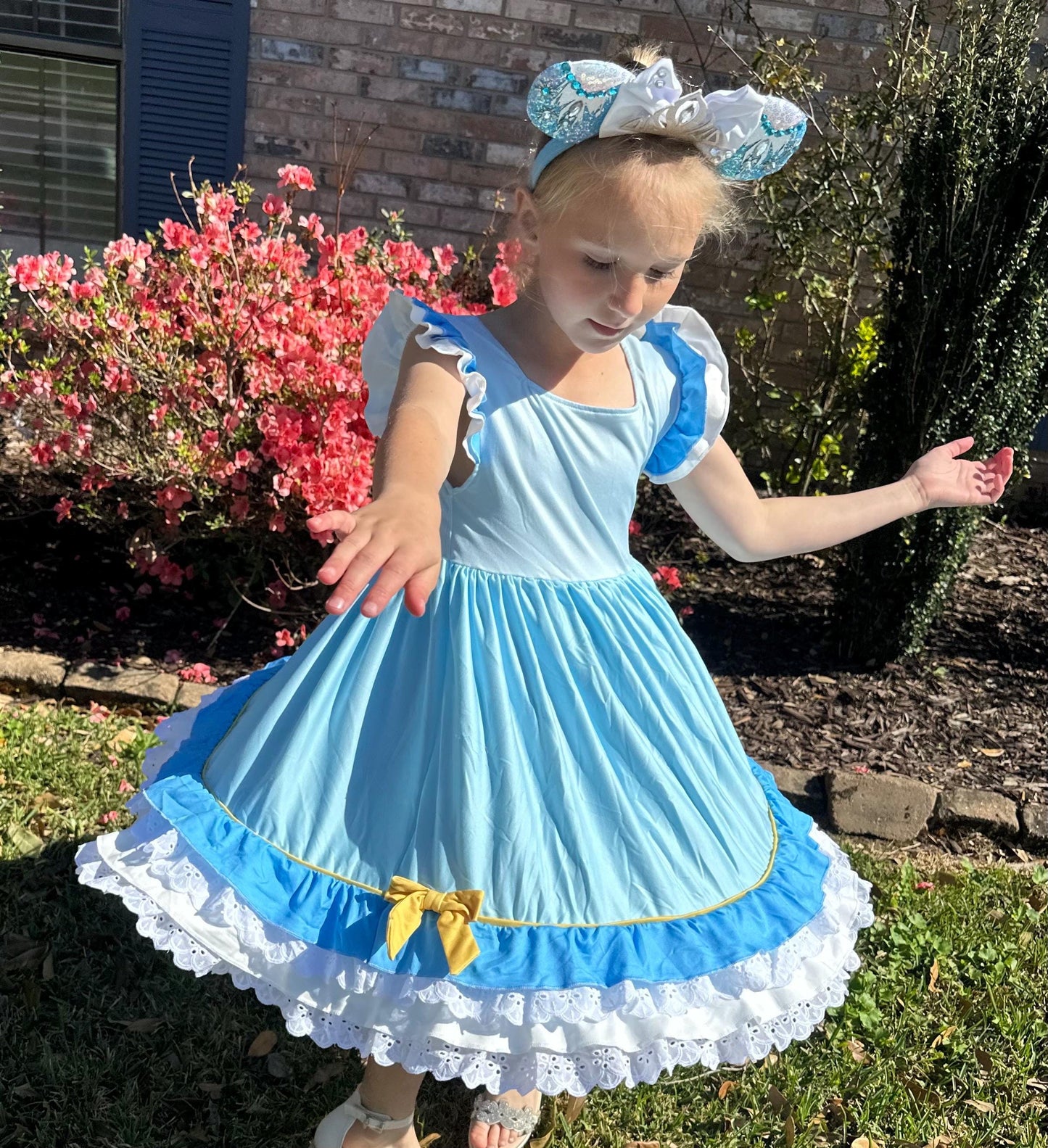 Glass Slipper Princess Inspired Ruffle and Lace Twirl Dress