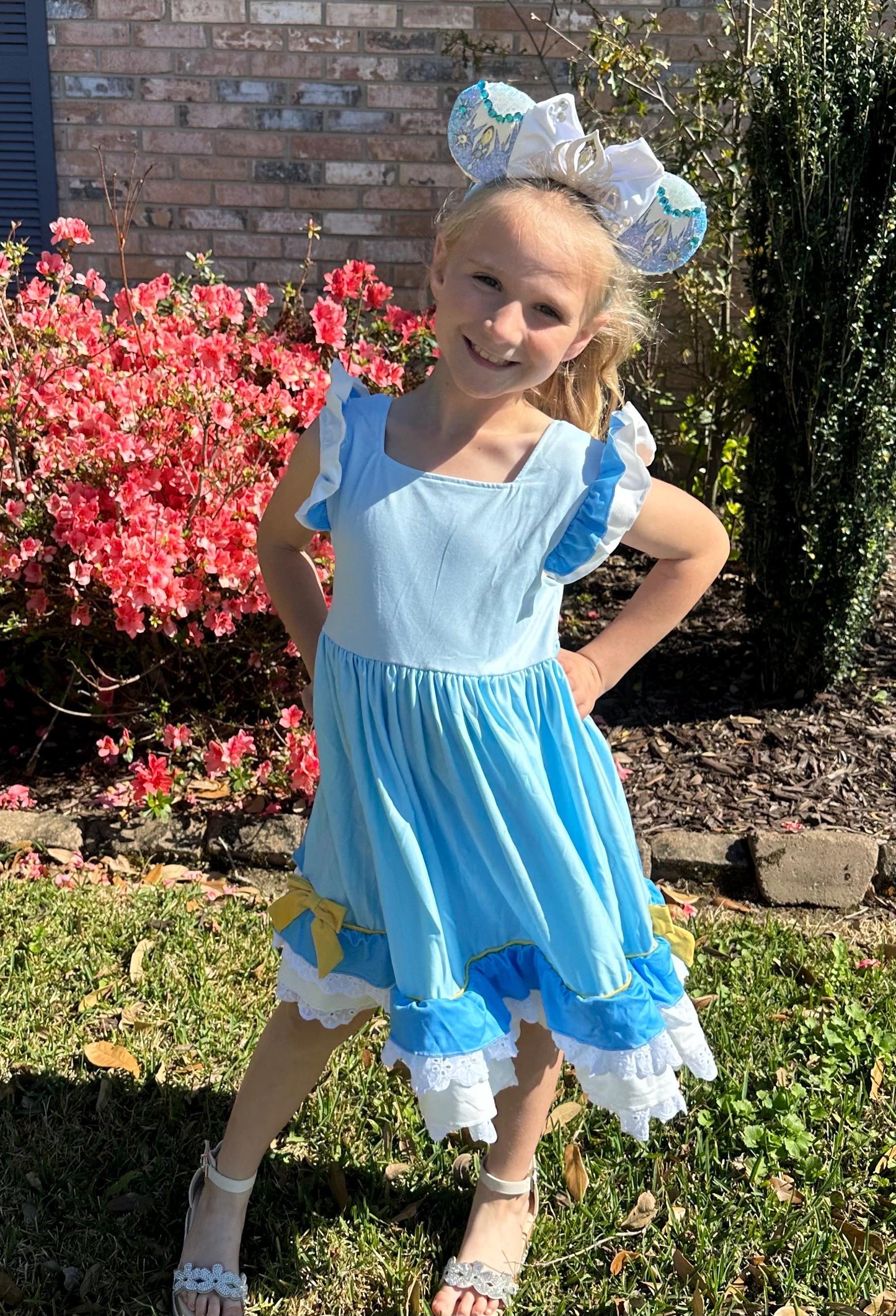 Glass Slipper Princess Inspired Ruffle and Lace Twirl Dress