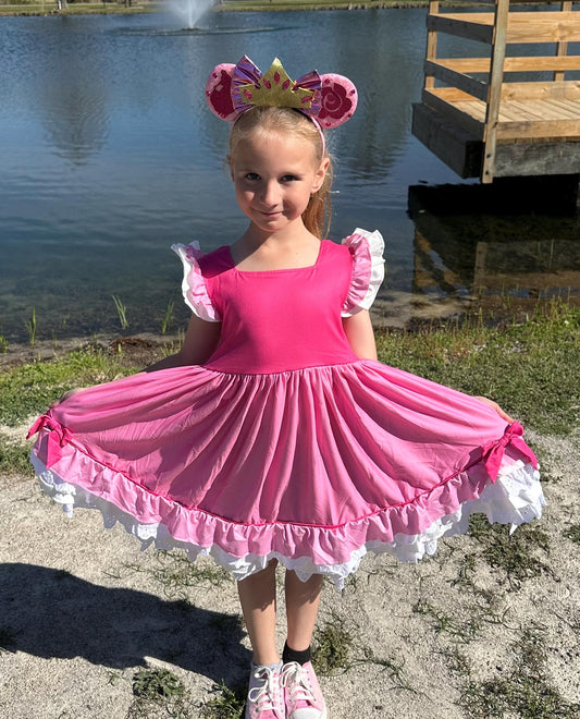 Sleepy Princess Ruffle and Lace Twirl Dress