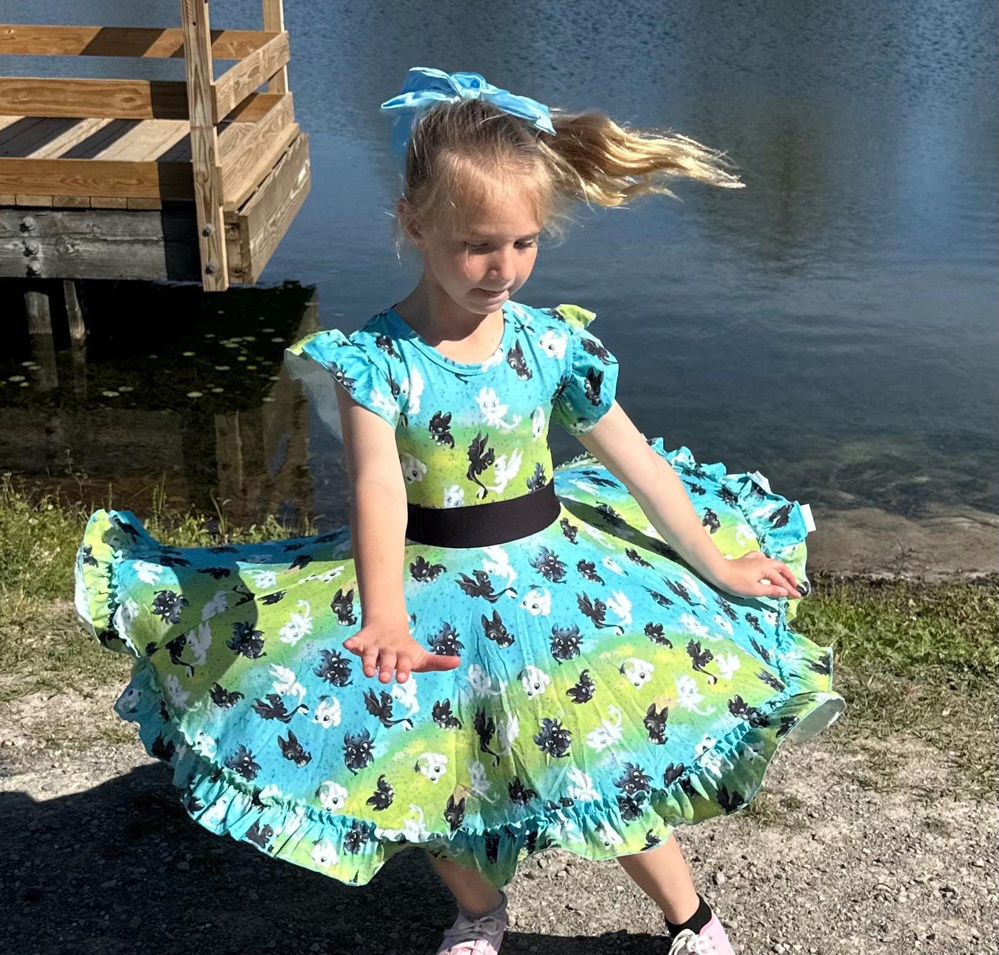 Dragon Training Bow Back Twirl Dress
