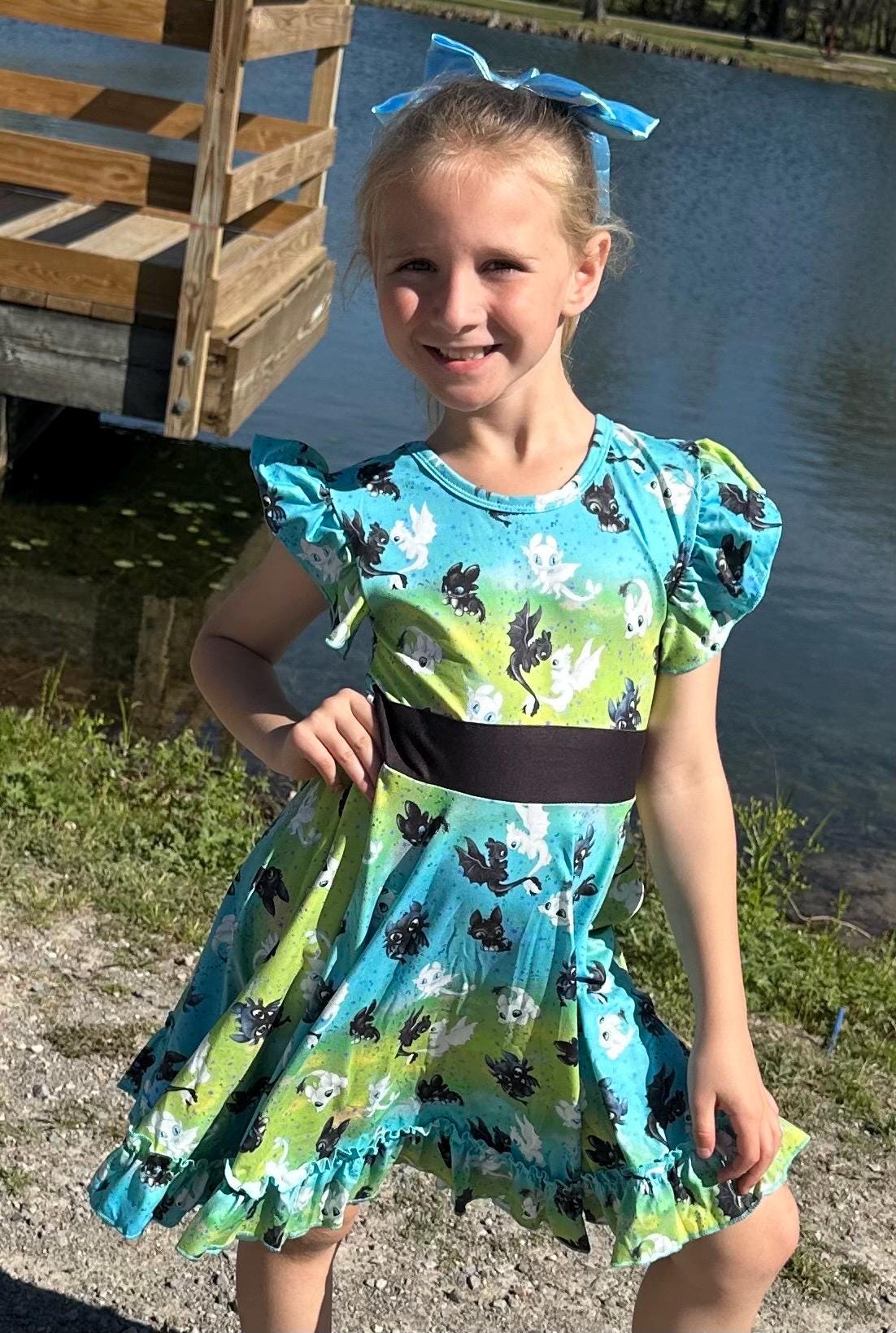 Dragon Training Bow Back Twirl Dress