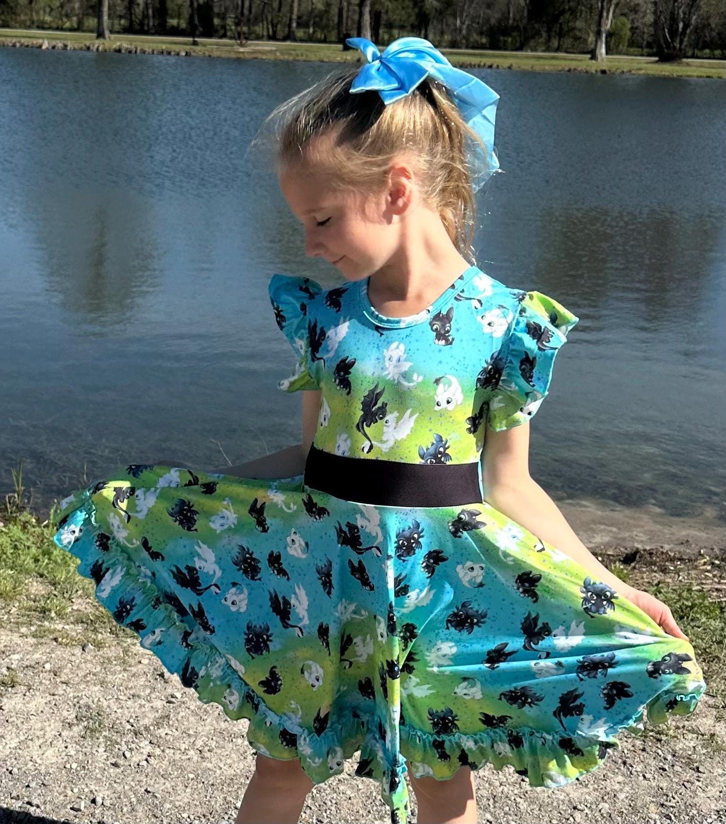 Dragon Training Bow Back Twirl Dress