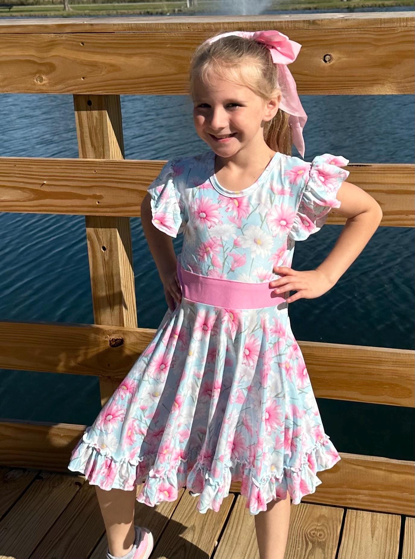Gerber Daisy Bow Back Twirl Dress