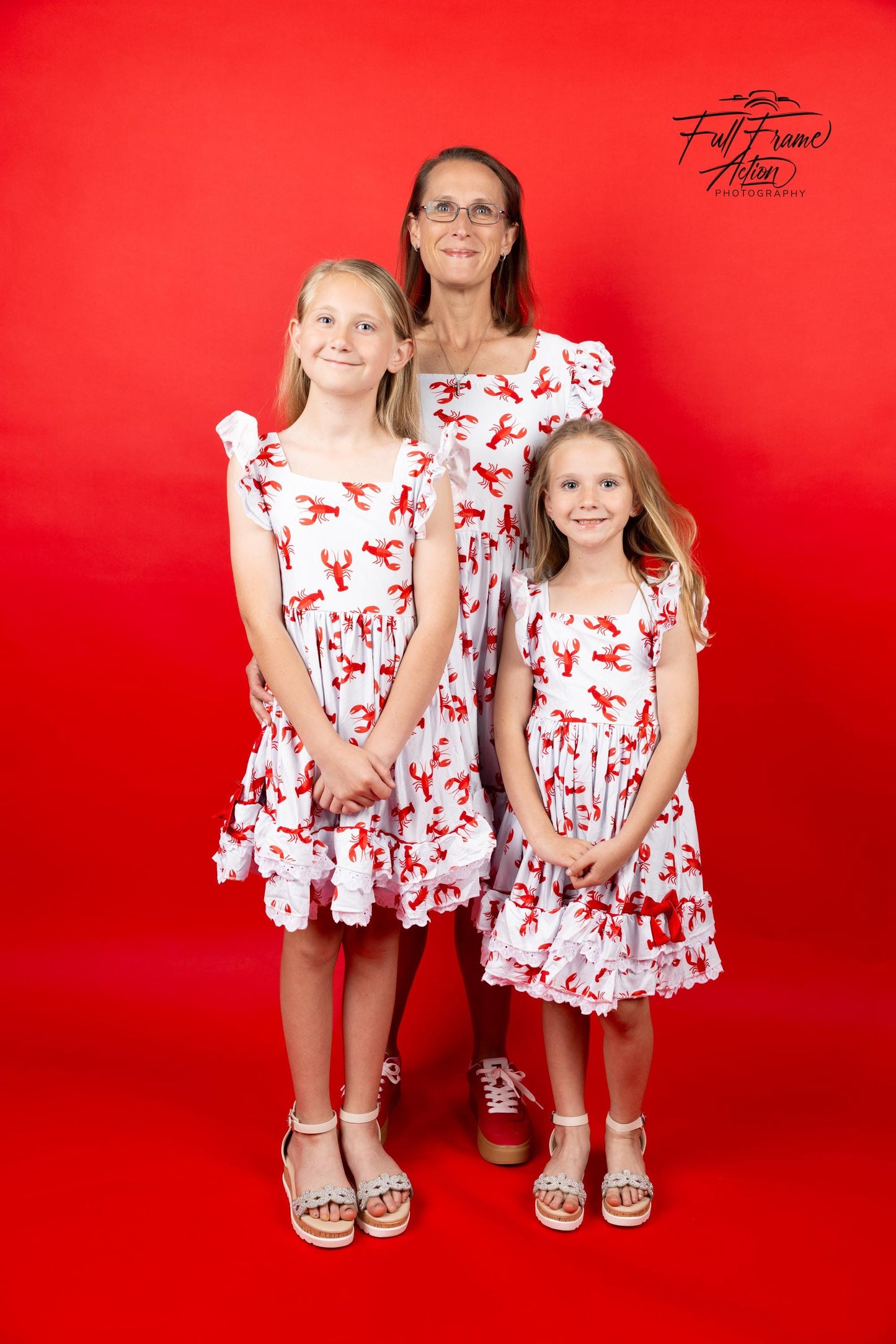 Crawfish Ruffle and Lace Twirl Dress