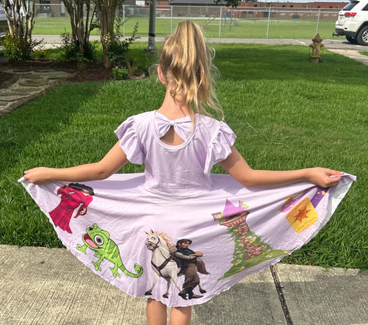 Long Haired Princess Inspired Twirl Dress