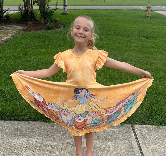 Princess Friend of Dwarves Bow Back Twirl Dress