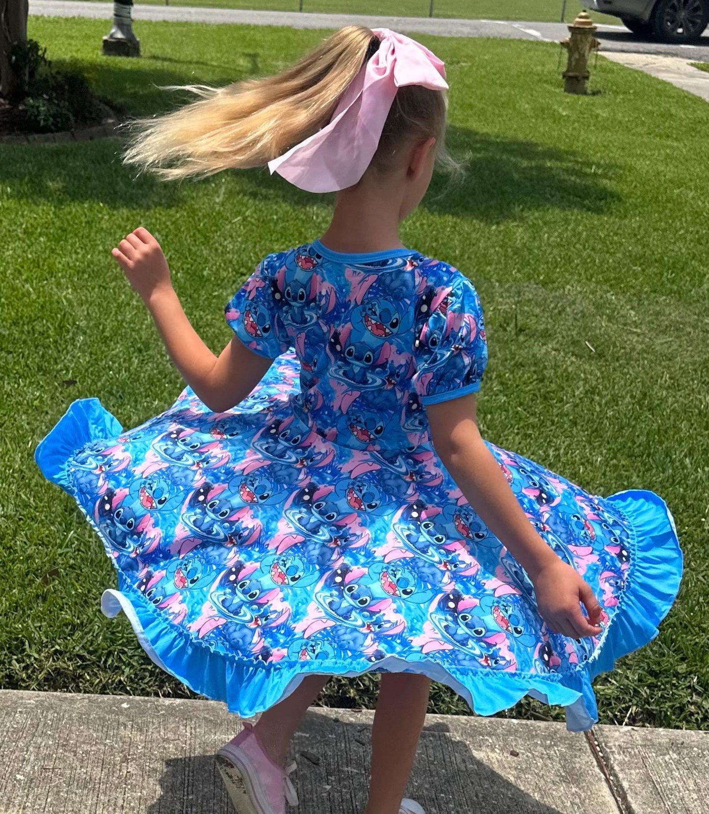 Blue Alien Twirl Dress