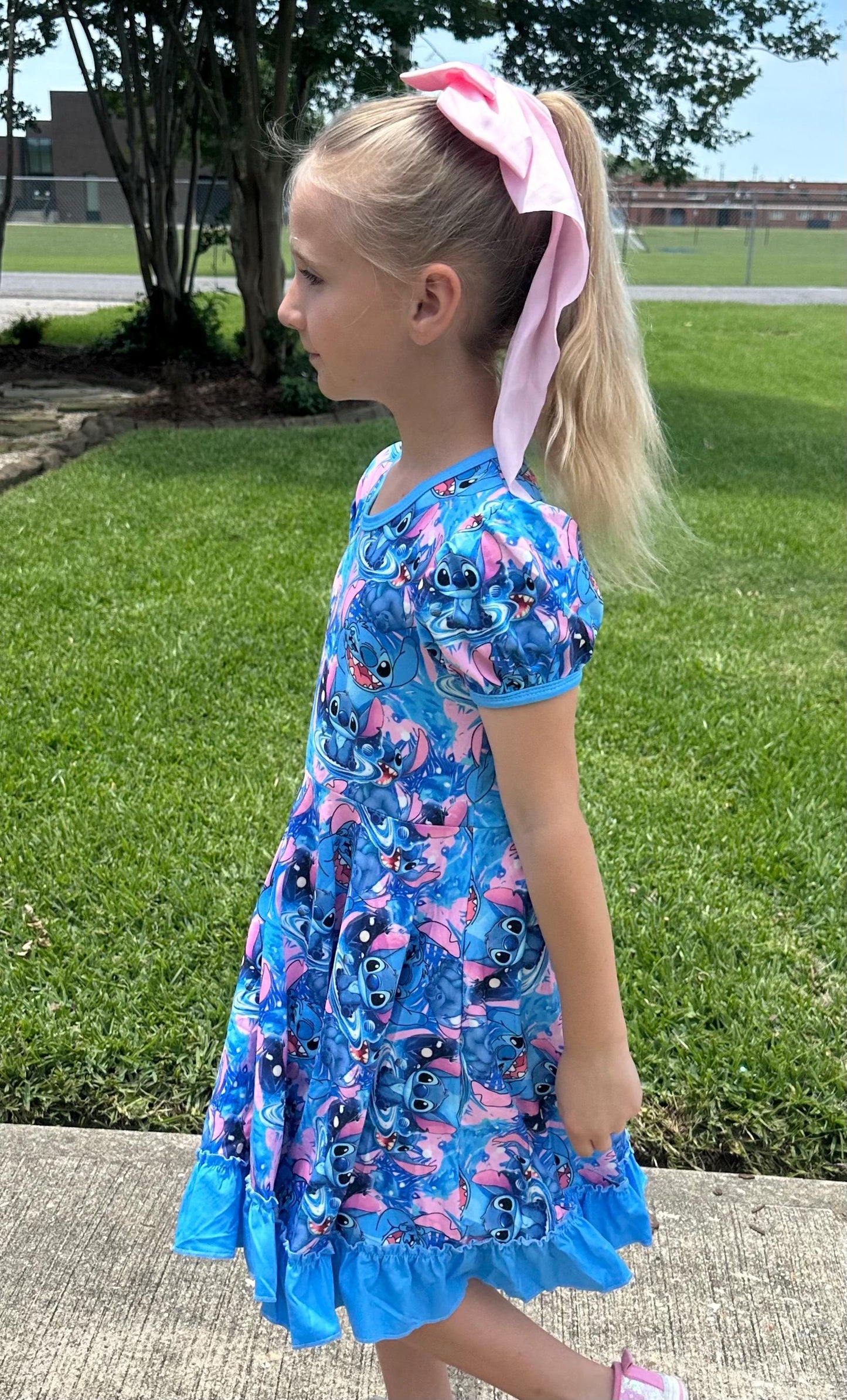 Blue Alien Twirl Dress