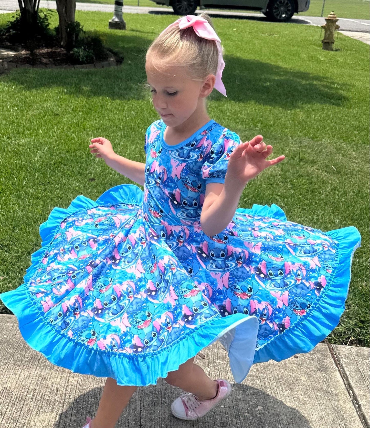 Blue Alien Twirl Dress