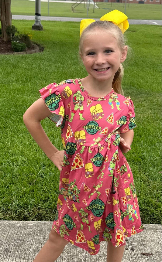 Super Turtles flutter Dress