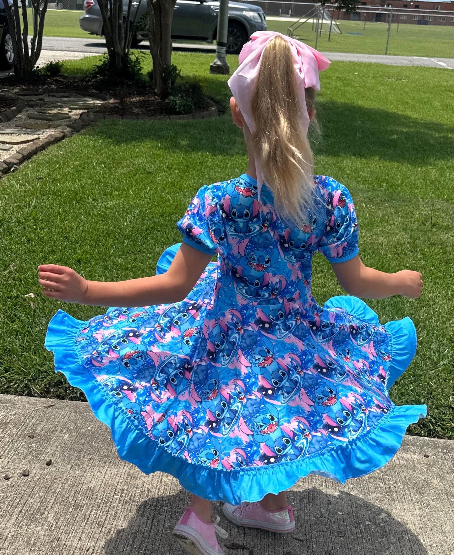Blue Alien Twirl Dress