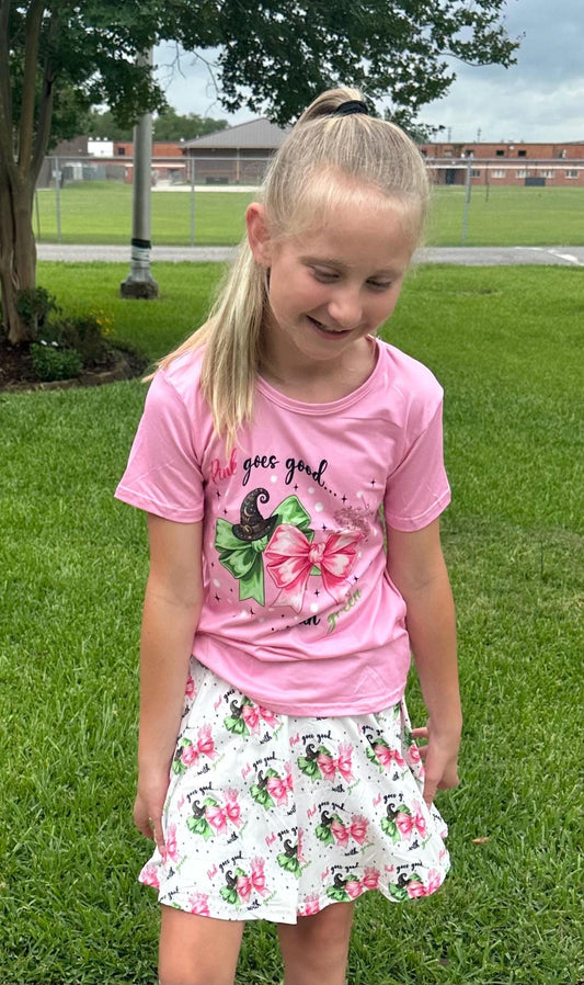 Musical Witches Bows Twirl Skort Set