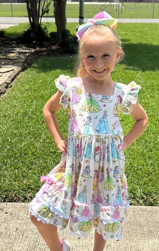 Princess Dreams Ruffle and Lace Twirl dress