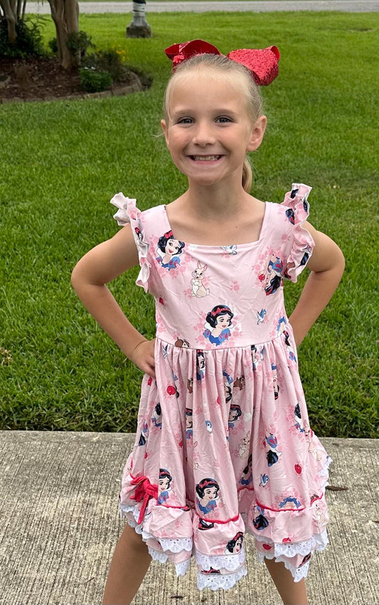 Apple Princess Ruffle and lace Twirl Dress