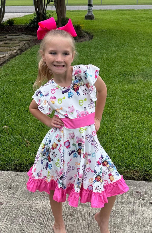 Dollhouse and Friends Bow Back Twirl Dress